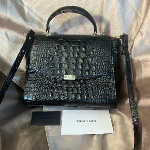 Brahmin Black Melbourne Satchel